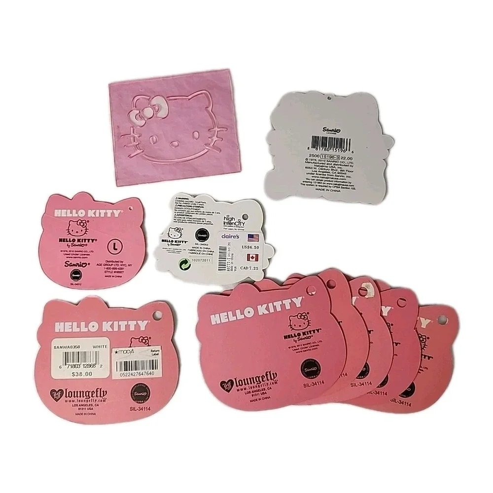 53 Pcs VTG Sanrio Hello Kitty V-Day Lunchbox Tin + Cards & 10 Merchandise Tags